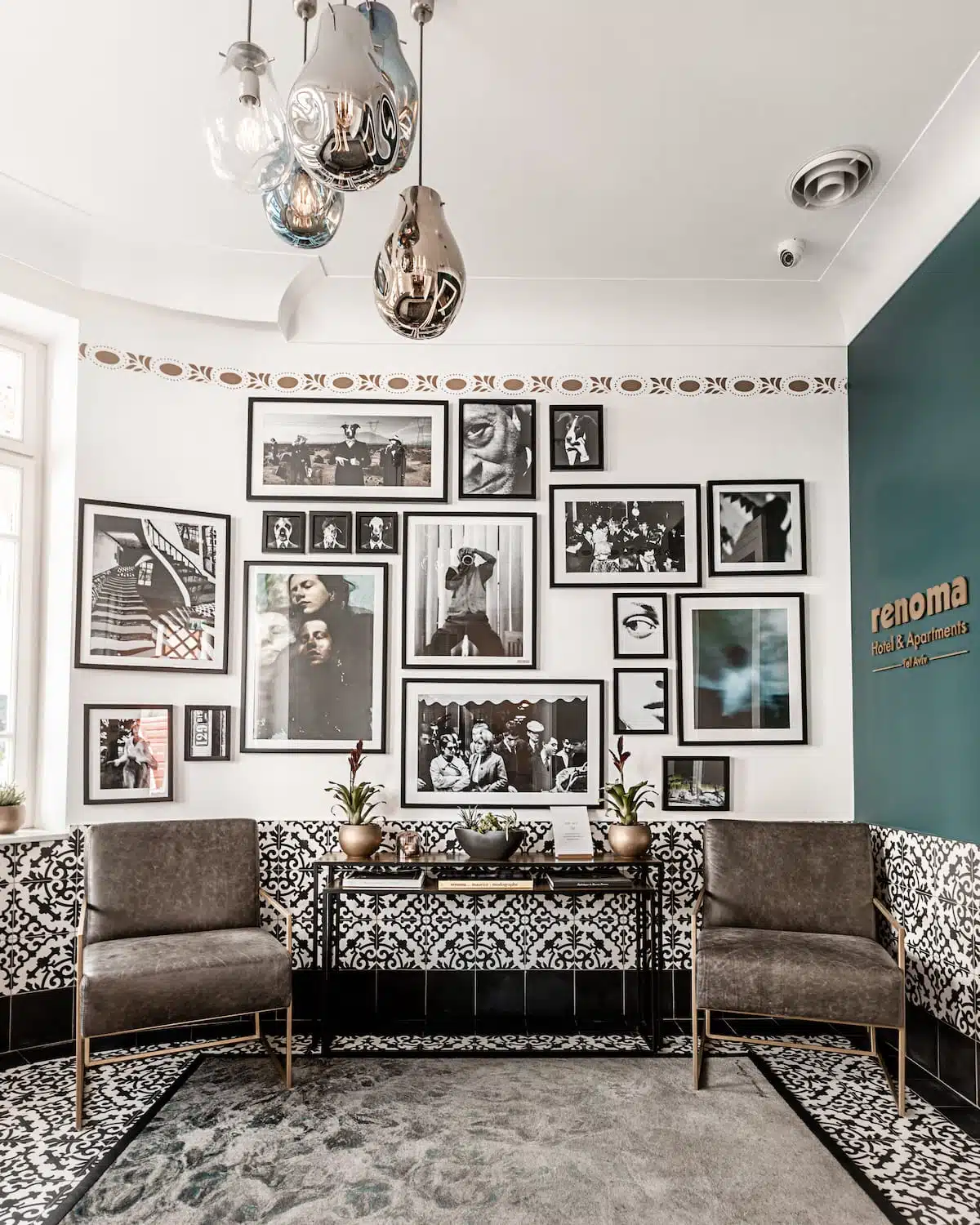 The Renoma lobby gallery wall curated by Maurice Renoma